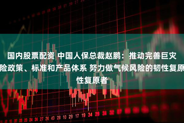 国内股票配资 中国人保总裁赵鹏：推动完善巨灾保险政策、标准和产品体系 努力做气候风险的韧性复原者